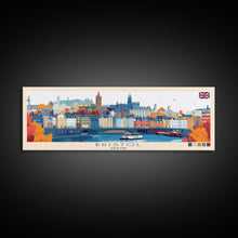 Carregar imagem no visualizador da galeria, Bristol, England Panoramic Travel Poster Canvas Print, Bristol, England Painting, England Art, Bristol Panoramic Travel Art, Travel Painting
