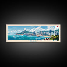 Carregar imagem no visualizador da galeria, Busan, South Korea Travel Poster Panoramic Canvas Print, Busan, South Korea Painting, South Korea Art, Busan Travel Art, Guest Room Painting
