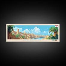 Load image into Gallery viewer, Damanhur, Egypt Panoramic Travel Poster Canvas Print, Damanhur, Egypt Painting, Egypt Art, Damanhur Travel Art, Guest Room Painting
