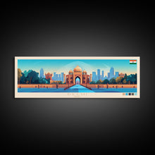 Load image into Gallery viewer, Delhi, India Travel Poster Panoramic Canvas Print, Delhi, India Painting, India Art, Delhi Travel Art, Guest Room Painting
