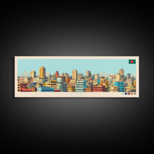 Load image into Gallery viewer, Dhaka, Bangladesh Panoramic Travel Poster Canvas Print, Dhaka, Bangladesh Painting, Bangladesh Art, Dhaka Travel Art, Guest Room Painting
