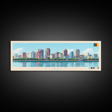 Load image into Gallery viewer, Douala, Cameroon Panoramic Travel Poster Canvas Print, Douala, Cameroon Painting, Cameroon Art, Douala Panoramic Travel Art, Travel Painting
