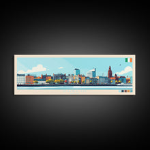 Load image into Gallery viewer, Dublin, Ireland Travel Poster Panoramic Canvas Print, Dublin, Ireland Painting, Ireland Art, Dublin Travel Art, Guest Room Painting
