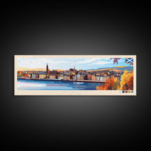 Load image into Gallery viewer, Dundee, Scotland Panoramic Travel Poster Canvas Print, Dundee, Scotland Painting, Scotland Art, Dundee Panoramic Travel Art, Travel Painting
