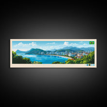 Carregar imagem no visualizador da galeria, Florianopolis, Brazil Panoramic Travel Poster Canvas Print, Florianopolis, Brazil Painting, Brazil Art, Florianopolis Panoramic Travel Art, Travel Painting
