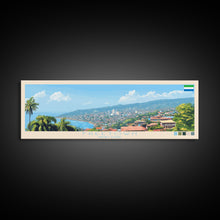 Load image into Gallery viewer, Freetown, Sierra Leone Panoramic Travel Poster Canvas Print, Freetown, Sierra Leone Painting, Sierra Leone Art, Freetown Travel Art, Guest Room Painting
