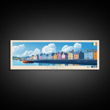 Carregar imagem no visualizador da galeria, Galway, Ireland Panoramic Travel Poster Canvas Print, Galway, Ireland Painting, Ireland Art, Galway Travel Art, Living Room Painting
