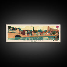 Carregar imagem no visualizador da galeria, Gloucester, England Panoramic Travel Poster Canvas Print, Gloucester, England Painting, England Art, Gloucester Panoramic Travel Art, Travel Painting
