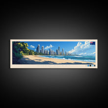 Load image into Gallery viewer, Gold Coast, Australia Travel Poster Panoramic Canvas Print, Gold Coast, Australia Painting, Australia Art, Gold Coast Travel Art, Guest Room Painting
