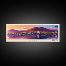 Cargar imagen en el visor de la galería, Hobart, Australia Panoramic Travel Poster Canvas Print, Hobart, Australia Painting, Australia Art, Hobart Travel Art, Guest Room Painting
