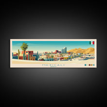 Load image into Gallery viewer, Mexicali, Mexico Panoramic Travel Poster Canvas Print, Mexicali, Mexico Painting, Mexico Art, Mexicali Panoramic Travel Art, Travel Painting
