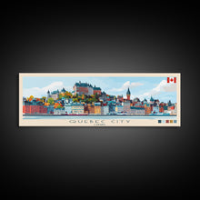 Load image into Gallery viewer, Quebec City, Canada Panoramic Travel Poster Canvas Print, Quebec City, Canada Painting, Canada Art, Quebec City Travel Art, Guest Room Painting
