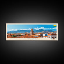 Load image into Gallery viewer, Sucre, Bolivia Panoramic Travel Poster Canvas Print, Sucre, Bolivia Painting, Bolivia Art, Sucre Travel Art, Living Room Painting

