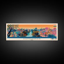Carregar imagem no visualizador da galeria, Ahmedabad, India Panoramic Canvas Print, Ahmedabad, India Painting, India Art, Ahmedabad Travel Poster, Travel Art, Vacation Gift

