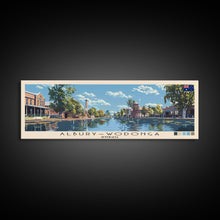 Load image into Gallery viewer, Albury–Wodonga, Australia Panoramic Canvas Print, Albury–Wodonga, Australia Painting, Australia Art, Albury–Wodonga Travel Poster, Travel Art, Housewarming Gift
