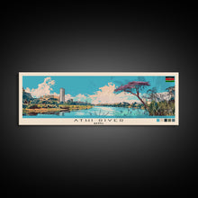 Carregar imagem no visualizador da galeria, Athi River, Kenya Panoramic Canvas Print, Athi River, Kenya Painting, Kenya Art, Athi River Travel Poster, Travel Art, Guest Room Painting
