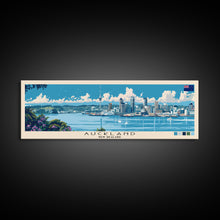Carregar imagem no visualizador da galeria, Auckland, New Zealand Panoramic Canvas Print, Auckland, New Zealand Painting, New Zealand Art, Auckland Travel Poster, Travel Art, Vacation Gift
