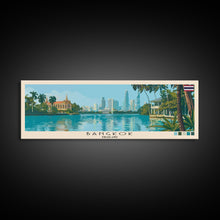 Load image into Gallery viewer, Bangkok, Thailand Panoramic Canvas Print, Bangkok, Thailand Painting, Thailand Art, Bangkok Travel Poster, Travel Art, Living Room Painting
