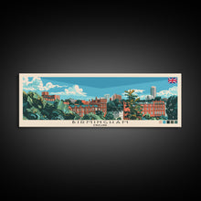 Cargar imagen en el visor de la galería, Birmingham, England Panoramic Canvas Print, Birmingham, England Painting, England Art, Birmingham Travel Poster, Travel Art, Guest Room Painting
