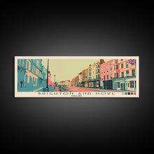 Carregar imagem no visualizador da galeria, Brighton and Hove, England Panoramic Canvas Print, Brighton and Hove, England Painting, England Art, Brighton and Hove Travel Poster, Travel Art, Vacation Gift
