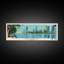 Load image into Gallery viewer, Brisbane, Australia Panoramic Canvas Print, Brisbane, Australia Painting, Australia Art, Brisbane Travel Poster, Travel Art, Living Room Painting
