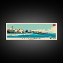 Cargar imagen en el visor de la galería, Casablanca, Morocco Panoramic Canvas Print, Casablanca, Morocco Painting, Morocco Art, Casablanca Travel Poster, Travel Art, Guest Room Painting

