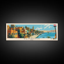 Load image into Gallery viewer, Damanhur, Egypt Panoramic Canvas Print, Damanhur, Egypt Painting, Egypt Art, Damanhur Travel Poster, Travel Art, Housewarming Gift
