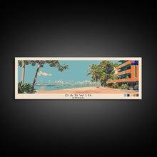 Load image into Gallery viewer, Darwin, Australia Panoramic Canvas Print, Darwin, Australia Painting, Australia Art, Darwin Travel Poster, Travel Art, Housewarming Gift

