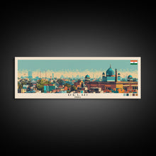 Load image into Gallery viewer, Delhi, India Panoramic Canvas Print, Delhi, India Painting, India Art, Delhi Travel Poster, Travel Art, Guest Room Painting
