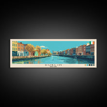 Load image into Gallery viewer, Dublin, Ireland Panoramic Canvas Print, Dublin, Ireland Painting, Ireland Art, Dublin Travel Poster, Travel Art, Guest Room Painting
