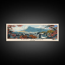 Load image into Gallery viewer, East Kilbride, Scotland Panoramic Canvas Print, East Kilbride, Scotland Painting, Scotland Art, East Kilbride Travel Poster, Travel Art, Housewarming Gift
