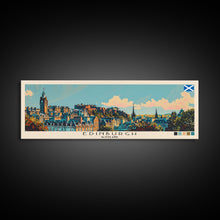 Load image into Gallery viewer, Edinburgh, Scotland Panoramic Canvas Print, Edinburgh, Scotland Painting, Scotland Art, Edinburgh Travel Poster, Travel Art, Vacation Gift
