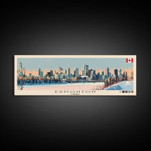 Load image into Gallery viewer, Edmonton, Canada Panoramic Canvas Print, Edmonton, Canada Painting, Canada Art, Edmonton Travel Poster, Travel Art, Living Room Painting
