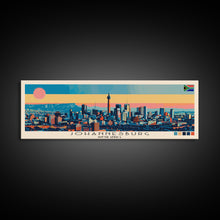 Load image into Gallery viewer, Johannesburg, South Africa Panoramic Canvas Print, Johannesburg, South Africa Painting, South Africa Art, Johannesburg Travel Poster, Travel Art, Guest Room Painting
