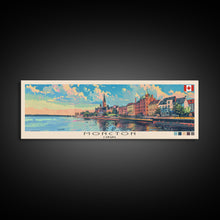 Load image into Gallery viewer, Moncton, Canada Panoramic Canvas Print, Moncton, Canada Painting, Canada Art, Moncton Travel Poster, Travel Art, Guest Room Painting

