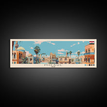 Cargar imagen en el visor de la galería, Mosul, Iraq Panoramic Canvas Print, Mosul, Iraq Painting, Iraq Art, Mosul Travel Poster, Travel Art, Housewarming Gift

