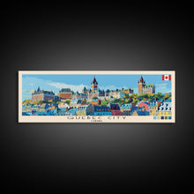 Load image into Gallery viewer, Quebec City, Canada Panoramic Canvas Print, Quebec City, Canada Painting, Canada Art, Quebec City Travel Poster, Travel Art, Vacation Gift
