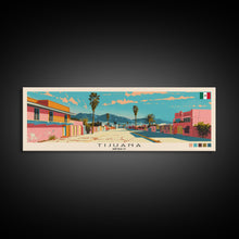 Load image into Gallery viewer, Tijuana, Mexico Panoramic Canvas Print, Tijuana, Mexico Painting, Mexico Art, Tijuana Travel Poster, Travel Art, Housewarming Gift
