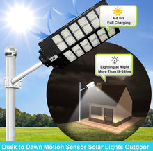 Load image into Gallery viewer, 1800W LED Street Light Outdoor - [Warm White] 3000K Solar Street Lights , Dusk to Dawn, Motion Sensor With Remote

