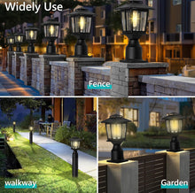 Load image into Gallery viewer, 2 Pack SmartYard Aluminum Solar Post/Fence Lights Outdoor, Wood 4X4 Solar Post Cap Lights
