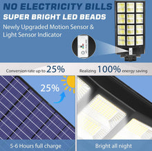 Load image into Gallery viewer, 1800W LED Street Light Outdoor - [Warm White] 3000K Solar Street Lights , Dusk to Dawn, Motion Sensor With Remote
