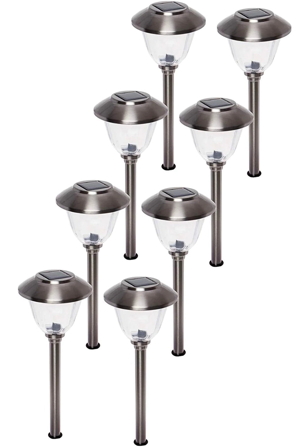 Energizer 10Pack Solar Pathway LED Lights Outdoor-Stainless Steel 15 Lumen ( Silver )