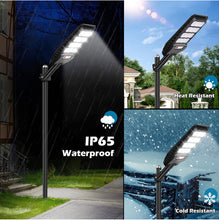 Load image into Gallery viewer, 2-Pack Solar Street Lights Outdoor Waterproof,6000LM Dusk to Dawn,6500K Motion Sensor with Remote Control
