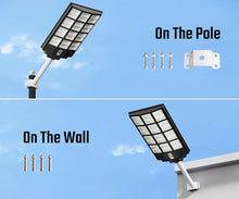 Load image into Gallery viewer, 1200W Commercial Solar Street Light , 100000LM Parking Lot Light Dusk to Dawn With Remote
