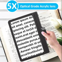 Load image into Gallery viewer, 5X Magnifying Glass with 36 LED Dimmable Light and Stand, Adjustable Brightness Magnifying Floor Lamp, Gooseneck Arm Lighted Magnifier for Reading, Crafts and Close Work
