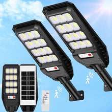 Load image into Gallery viewer, 2-Pack Solar Street Lights Outdoor Waterproof,6000LM Dusk to Dawn,6500K Motion Sensor with Remote Control
