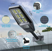 Load image into Gallery viewer, 1500W Solar Street Light 30000LM LED Outdoor Waterproof Dusk to Dawn for Yard Lighting IP66 6000K with Bracket and Remote Control
