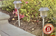 Load image into Gallery viewer, SmartYard Solar Pathway Lights Stainless-Steel and Glass (8 pack)
