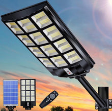 Load image into Gallery viewer, 1200W Commercial Solar Street Light , 100000LM Parking Lot Light Dusk to Dawn With Remote
