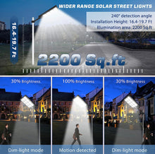 Load image into Gallery viewer, 1800W LED Street Light Outdoor - [Warm White] 3000K Solar Street Lights , Dusk to Dawn, Motion Sensor With Remote
